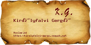 Királyfalvi Gergő névjegykártya